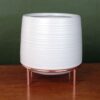 Decorative white planter for houseplants