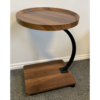 Dark wood effect side table with castors
