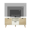 HOMCOM 160cm TV cabinet side view natural wood effect