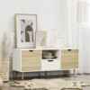 HOMCOM TV stand natural white in modern living room