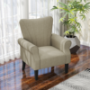 HOMCOM beige accent chair front view