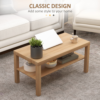 HOMCOM coffee table with lower open storage shelf