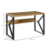 HOMCOM computer desk brown wood effect with K-shaped legs
