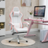 Pink Vinsetto gaming chair with adjustable height and headrest