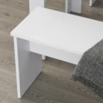 3 Piece Dining Table Set With 2 Benches White Kitchen Breakfast Furniture