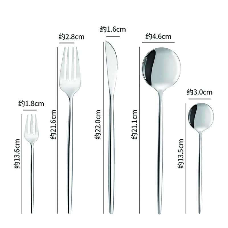 30pc Cutlery Dinner Set Stainless Steel Metal Stand Rack Forks Tea Spoons Polish
