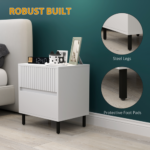 Bedside Table with Steel Legs uk shopping market