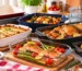 Oven dishes and roasting trays for baking and family meals