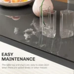 Contemporary Glass Dining Table with Padded High grey Chairs