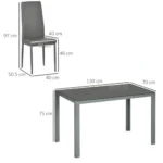 HOMCOM Dining Table Set with Comfortable Faux Leather Chairs