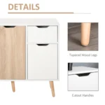 Scandinavian bedroom cabinet with wooden legs