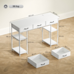 Home Office Computer Desk with Power Station, USB Charging & Storage Drawers – White - Image 4
