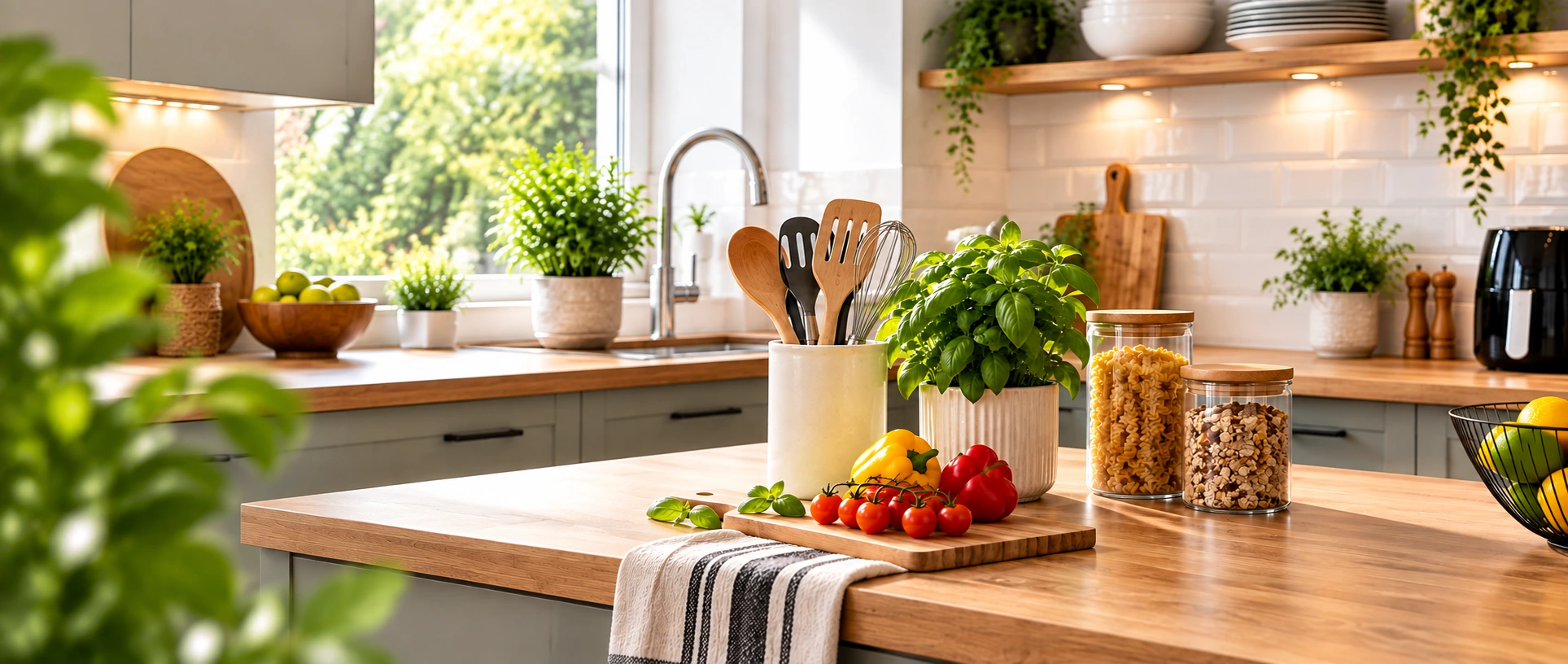 Sunlit Scandinavian Kitchen Still Life online shopping place