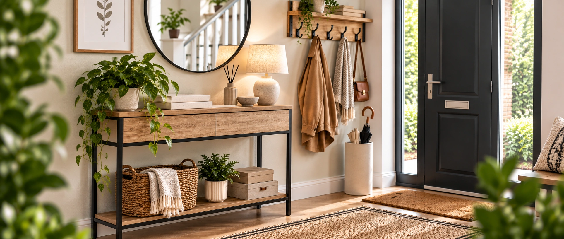 Warm Modern Entryway Vignette hallway shopping