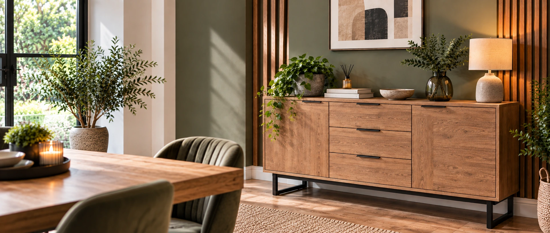 Warm Scandinavian Credenza Interior shopping in ipswich online