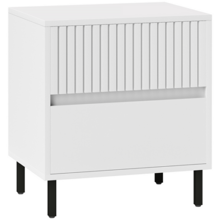 White 2 Drawer Bedside Table