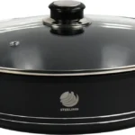 Die Cast Aluminium Induction Shallow Casserole 28cm Non Stick Glass Lid Pot