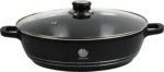 Die Cast Aluminium Induction Shallow Casserole 28cm Non Stick Glass Lid Pot