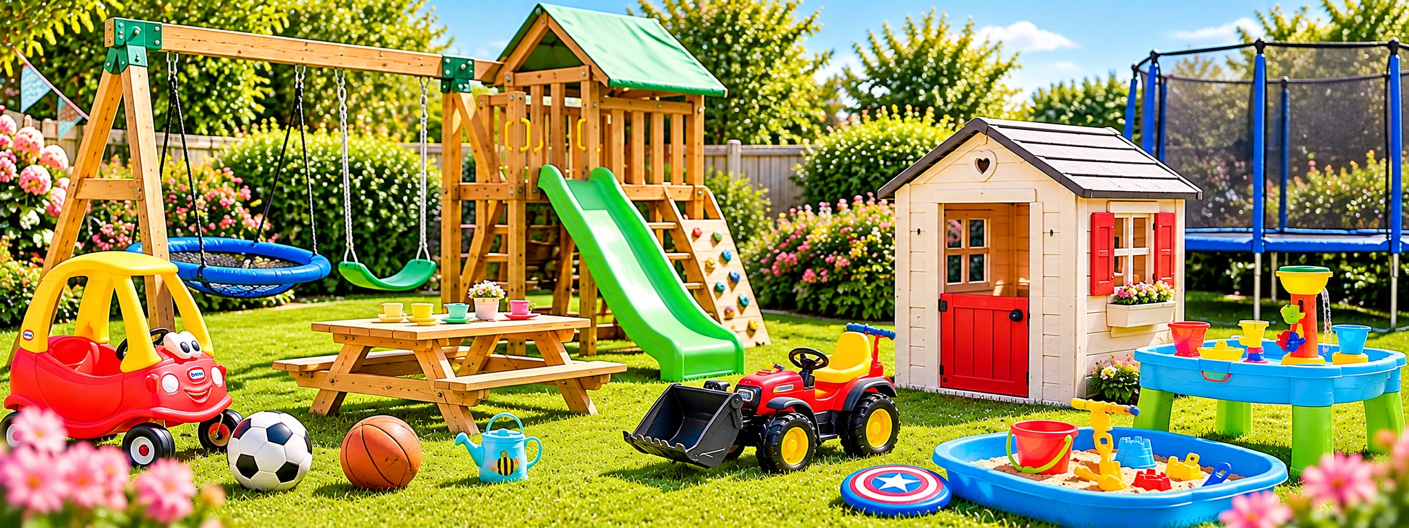 Make garden time more exciting with outdoor toys and play equipment for children.