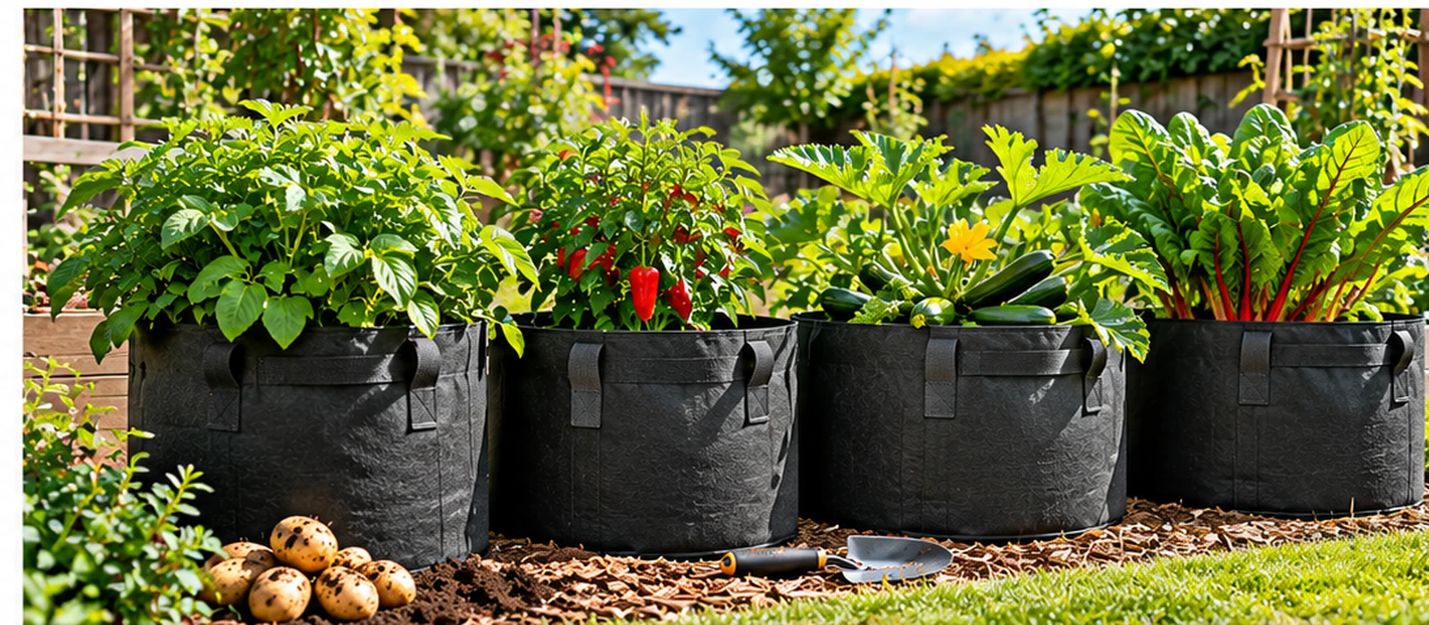 Practical grow bags for growing vegetables and plants at home.