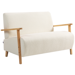 HOMCOM cream sherpa 2 seater sofa front view