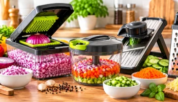 Practical choppers, slicers and graters for preparing fresh ingredients.
