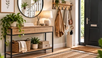 Warm Modern Entryway Vignette hallway shopping